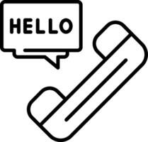 Hello Line Icon vector