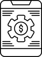 Banking App Settings Line Icon vector