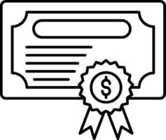 Certificate Line Icon vector