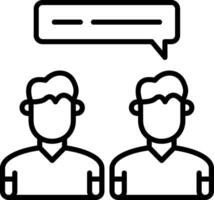 In Person Discussion Line Icon vector