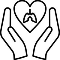 Lungs Healthcare Line Icon vector