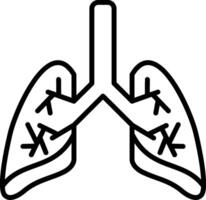 Lungs Line Icon vector