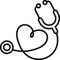 Stethoscope Line Icon vector