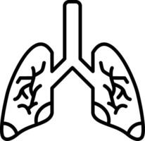 Bad Lungs Line Icon vector