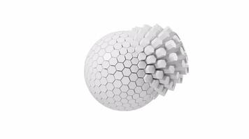 White abstract sphere with alpha channel , 3d rendering. video