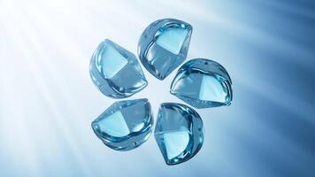 Abstract rotating glass geometry, 3d rendering. video