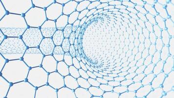 Carbon nanotubes, nanotechnology, loop , 3d rendering. video