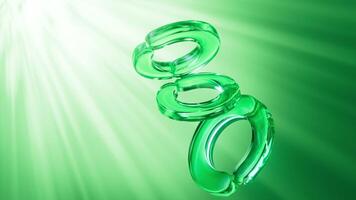 Abstract transparent geometry, glass ring, 3d rendering. video