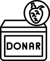 Heart Donar Line Icon vector