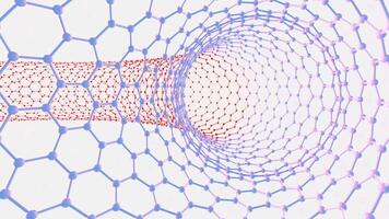 Carbon nanotubes, nanotechnology, loop , 3d rendering. video