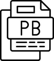 Pb File Line Icon vector