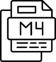 M4 File Line Icon vector