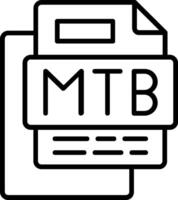 Mtb File Line Icon vector