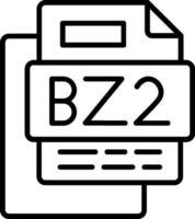 Bz2 File Line Icon vector