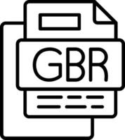 GBR File Line Icon vector