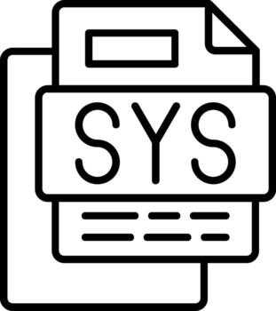 Sys File Line Icon vector