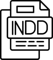 Indd File Line Icon vector