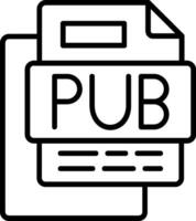 PUB File Line Icon vector