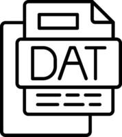 Dat File Line Icon vector
