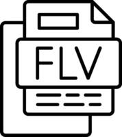 FLV File Line Icon vector