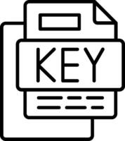 KEY File Line Icon vector