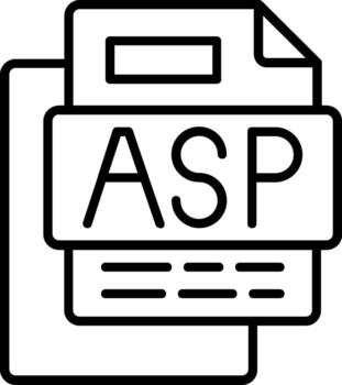 ASP File Line Icon vector