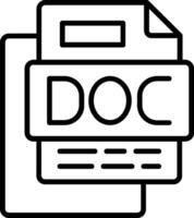 DOC File Line Icon vector