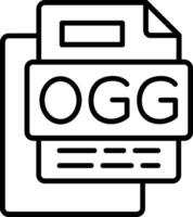 OGG File Line Icon vector