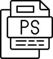 PS File Line Icon vector