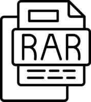 RAR File Line Icon vector