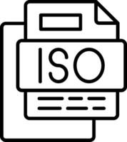 ISO File Line Icon vector