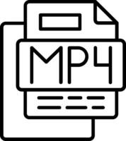 MP4 Music File Line Icon vector