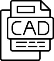 CAD File Line Icon vector