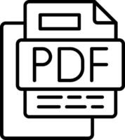 Pdf File Line Icon vector