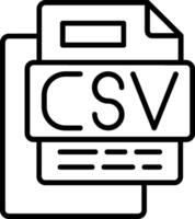 CSV File Line Icon vector