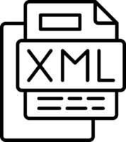 XML File Line Icon vector
