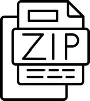 ZIP File Line Icon vector