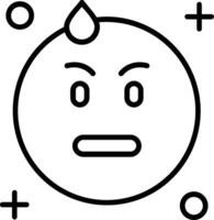 Embarrassed Line Icon vector