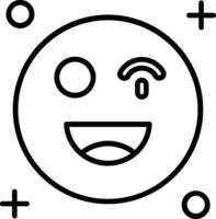 Wink Line Icon vector