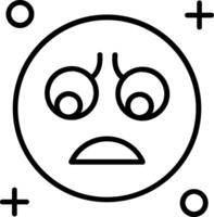 Sad Line Icon vector