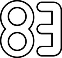 Eighty three Line Icon vector