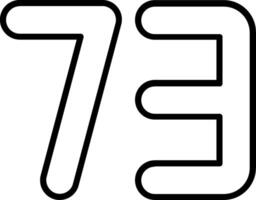 Seventy three Line Icon vector