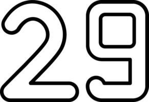 Twenty nine Line Icon vector