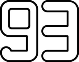 Ninety three Line Icon vector