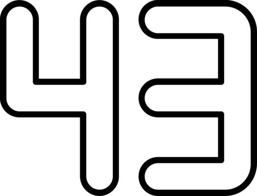 Forty three Line Icon