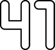 Forty one Line Icon vector