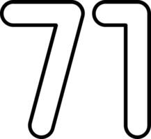 Seventy one Line Icon vector