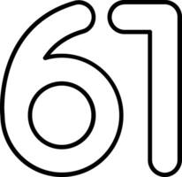 Sixty one Line Icon vector