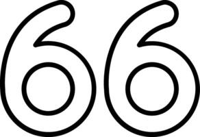 Sixty six Line Icon vector