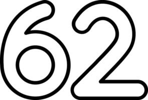 Sixty two Line Icon vector